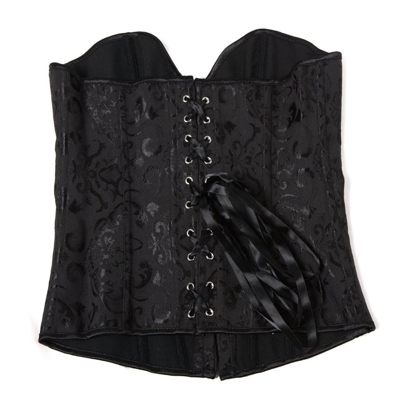 Kranchungel Women's Vintage Palace Jacquard Strapless Overbust Corset Bustier Bodyshaper 5X-Large Black - Image 4